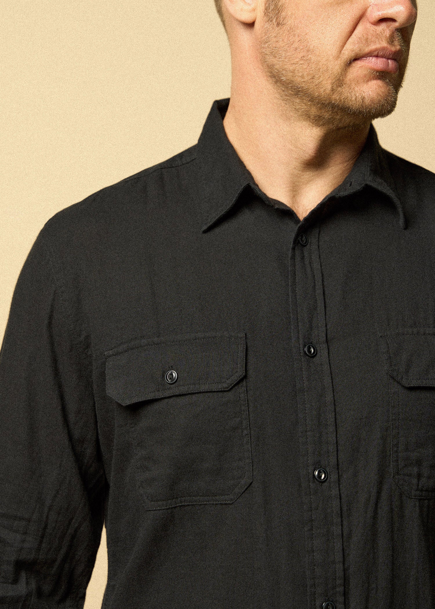    LJ-Men-Double-Weave-Shirt-Vintage-Black-detail