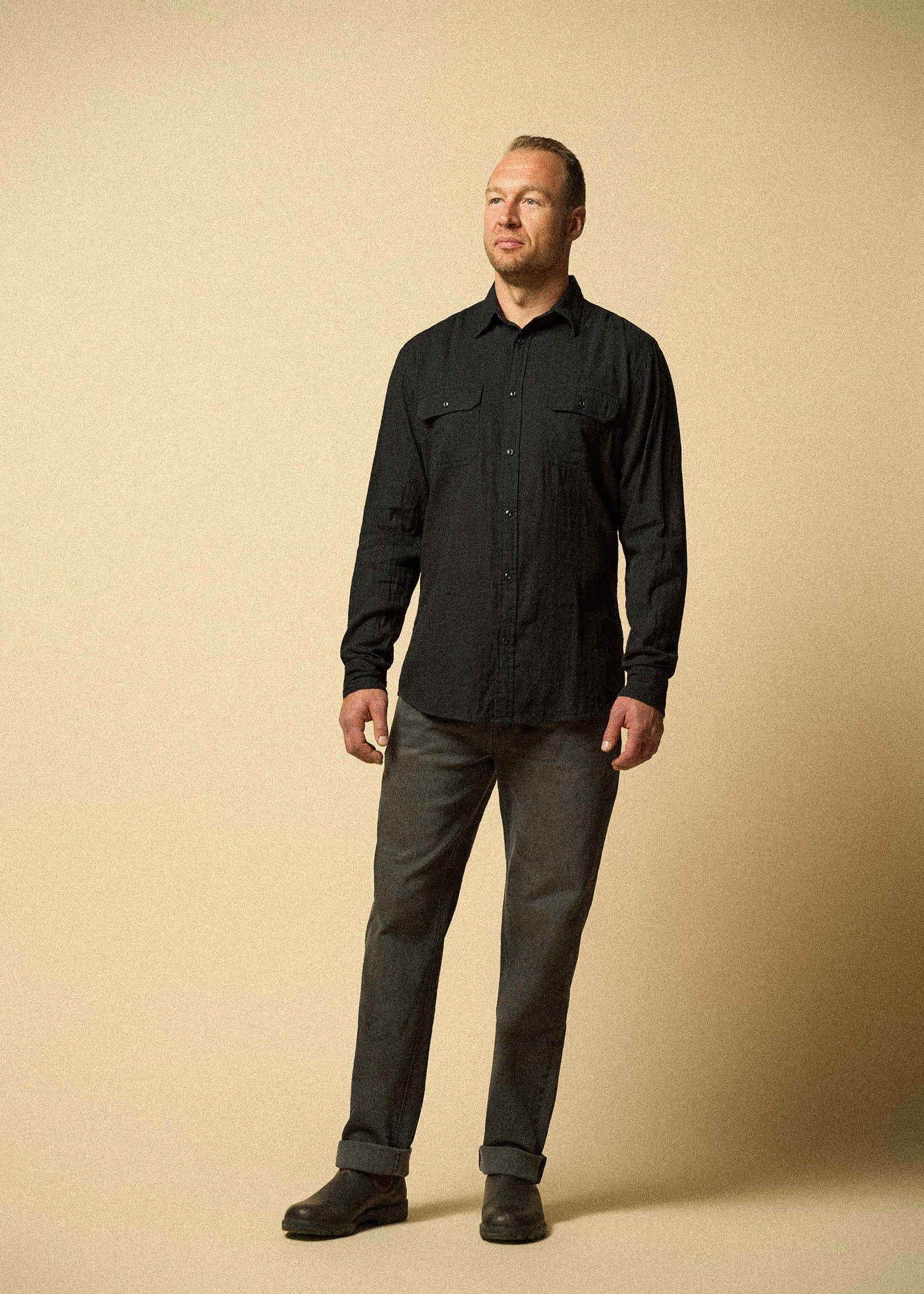 LJ-Men-Double-Weave-Shirt-Vintage-Black-full