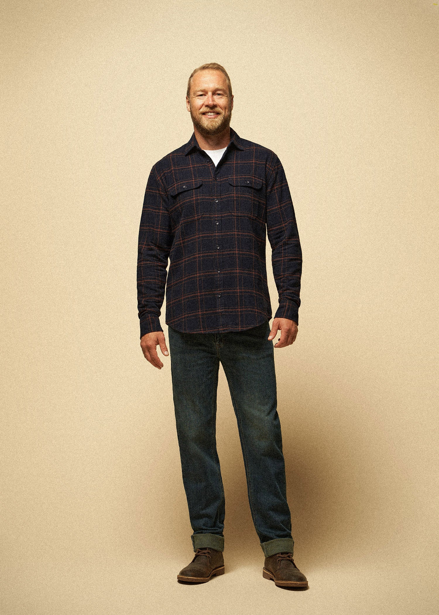 LJ&S Men's Tall Heavy Flannel Shirt in Army Plaid-Black & Surplus Green S / Tall / Army Plaid-Black & Surplus Green