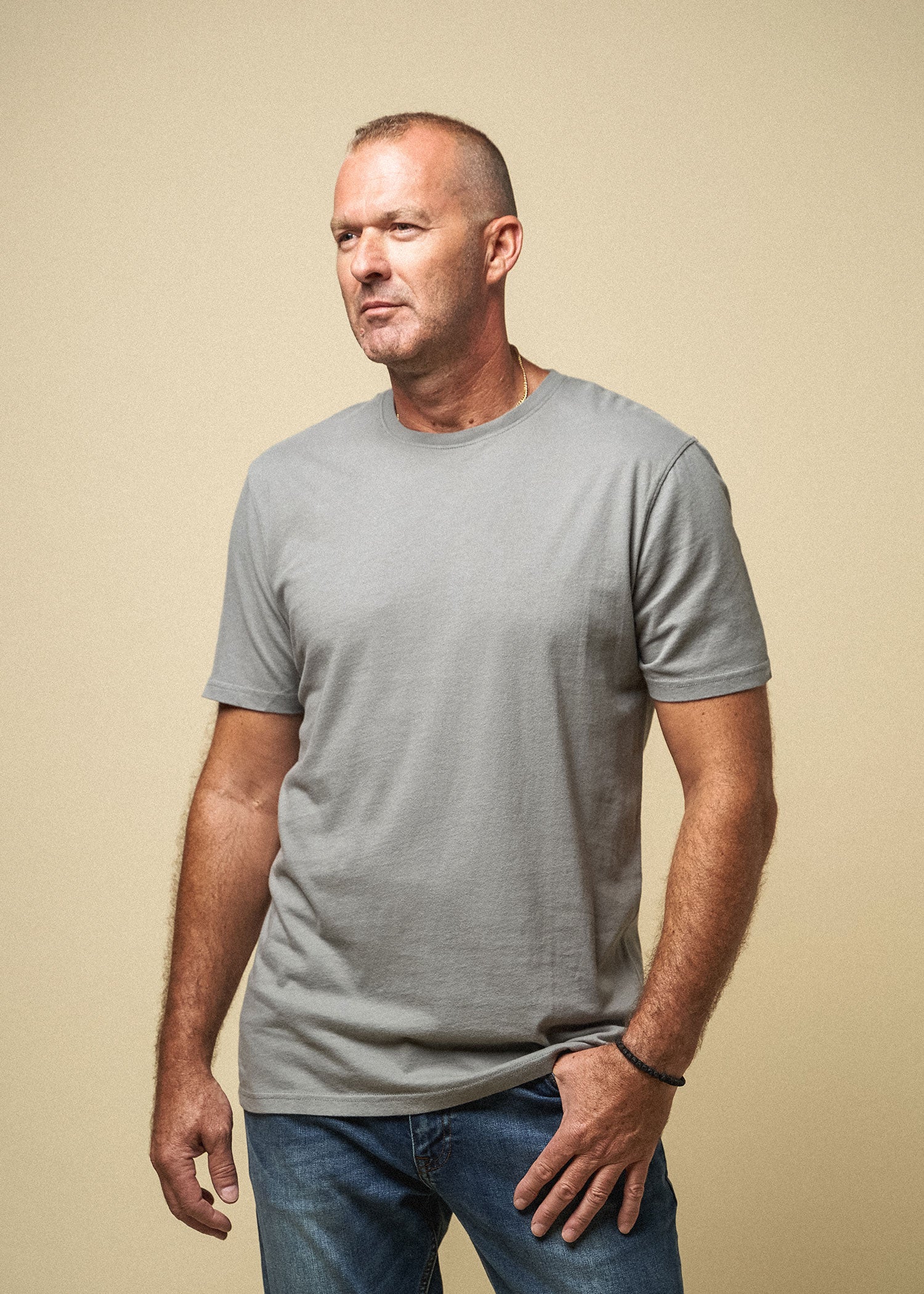 Men's Tall Crew Neck Tee in Pewter